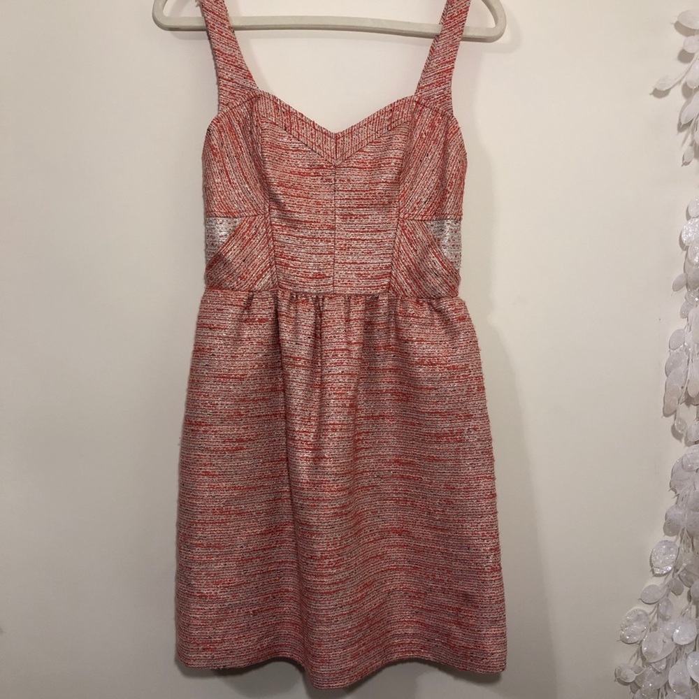 Mcginn pink and silver tweed sleeveless dress